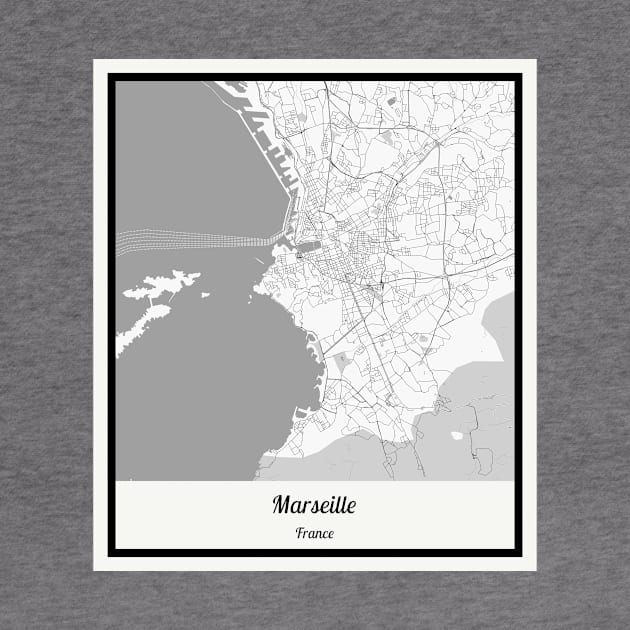 Map of Marseille - France by AeTDesignPT